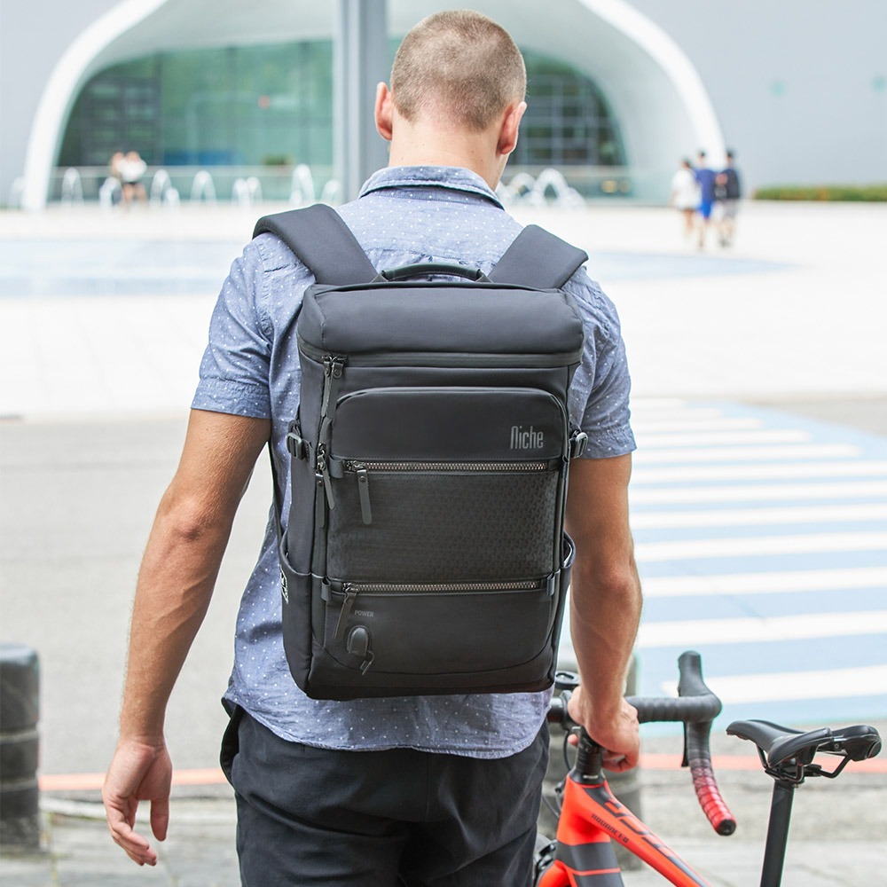 【Niche 樂奇】城市旅人天琴座商務後背包 N-19301 筆電包 手機包 3件組-細節圖7