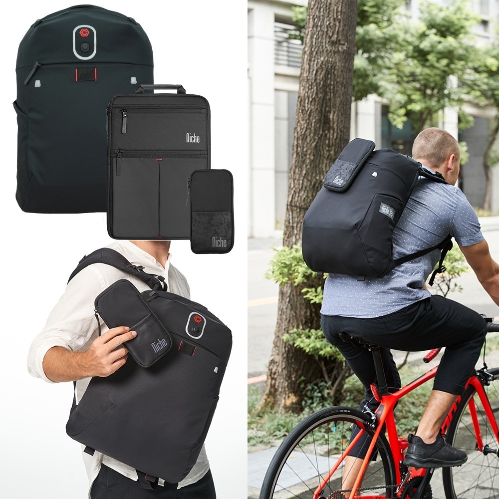 【Niche 樂奇】城市旅人牧夫座防水旅遊後背包 N-19202 隨行側背包 旅行護照卡夾包 三件組-細節圖2