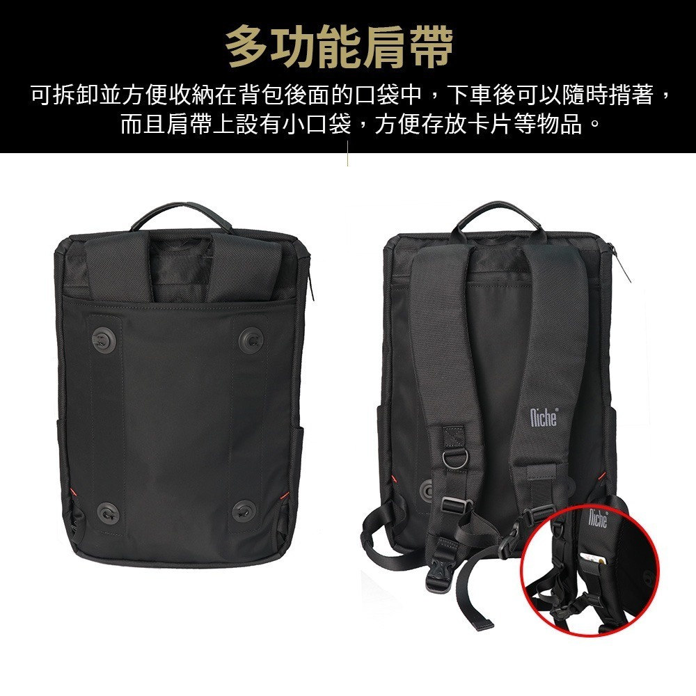 【Niche 樂奇】 重機油箱頭盔後背包 NDF-I I   騎士筆電背包 NDF-2-細節圖5