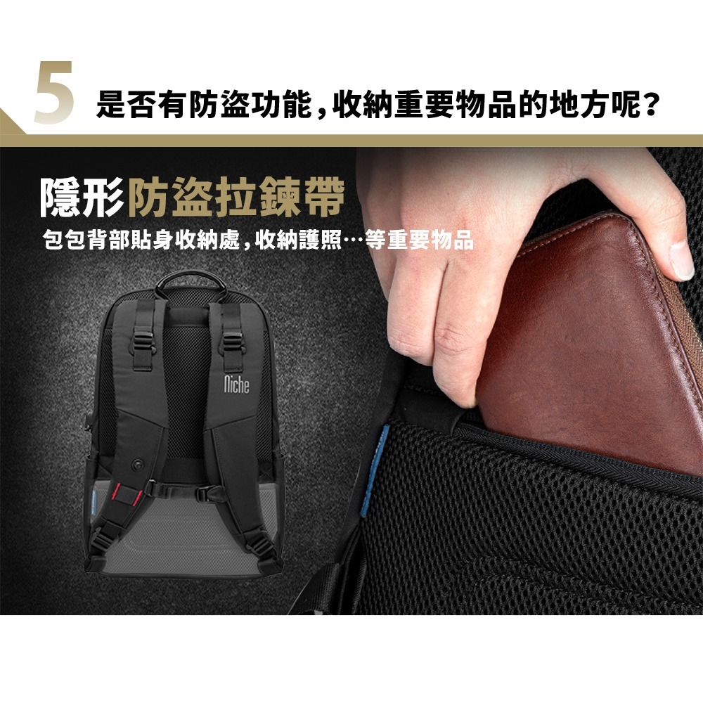 城市旅人軟殼後背包 防撞 大容量 防水 N-19204 | NICHE 樂奇旅行休閒包專賣-細節圖5