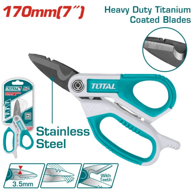 TOTAL 多用電工剪 7吋 THES051708 - 一站式工具 - iOPEN Mall