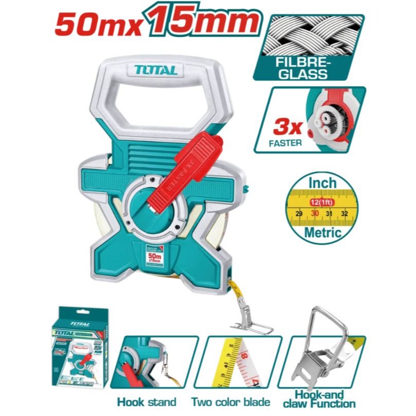 TOTAL 手提捲尺 50米-規格圖1