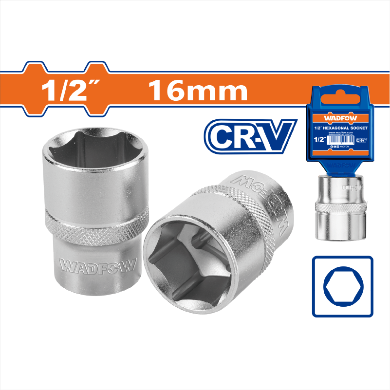 WADFOW 4分手動六角套筒 8mm - 18mm-規格圖1