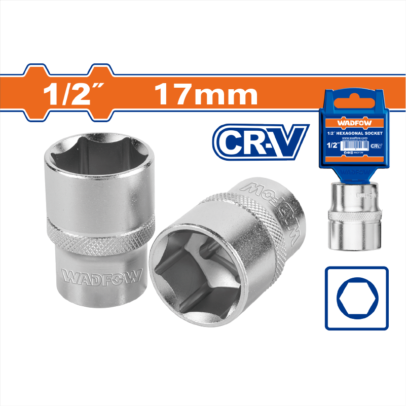 WADFOW 4分手動六角套筒 8mm - 18mm-規格圖1