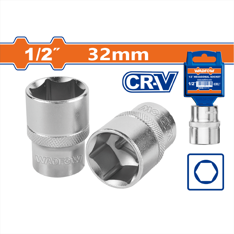 WADFOW 4分手動六角套筒 19mm - 32mm-規格圖1