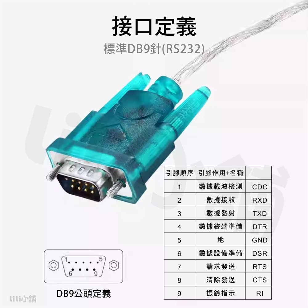 USB轉RS232 9針COM 轉接線/傳輸線 帶驅動光碟 USB轉RS232-細節圖2