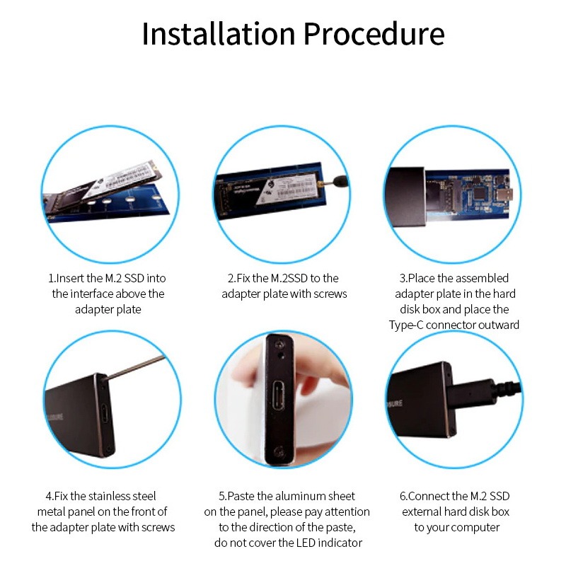 M.2 外接盒 M2 硬碟外接盒 NGFF NVME 雙協議 外接硬碟盒 5Gb/10Gbps SSD 散熱佳-細節圖7