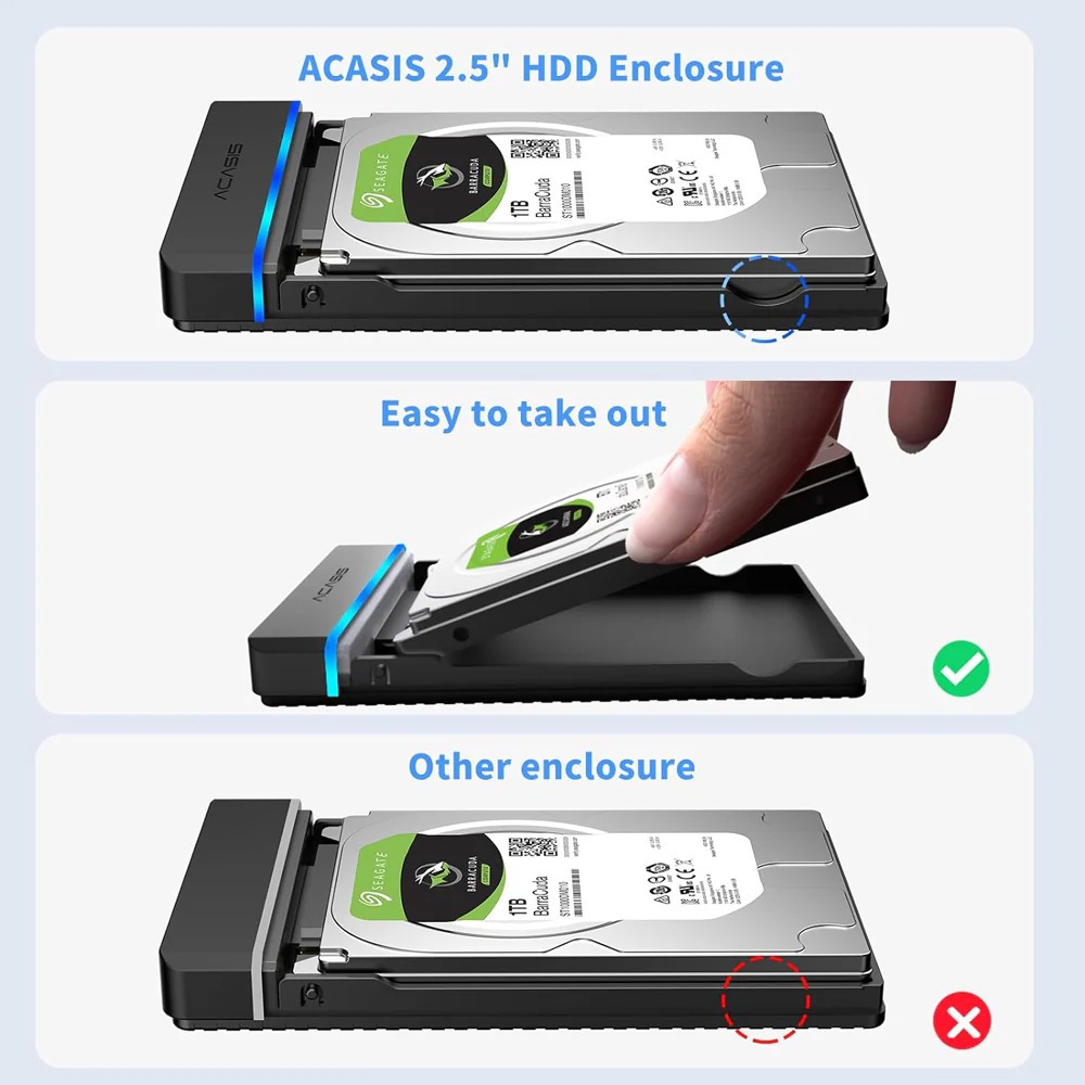 行動硬碟  USB3.0阿卡西斯Acasis 2.5吋 SATA外接盒 支援6TB內附傳輸線-細節圖11