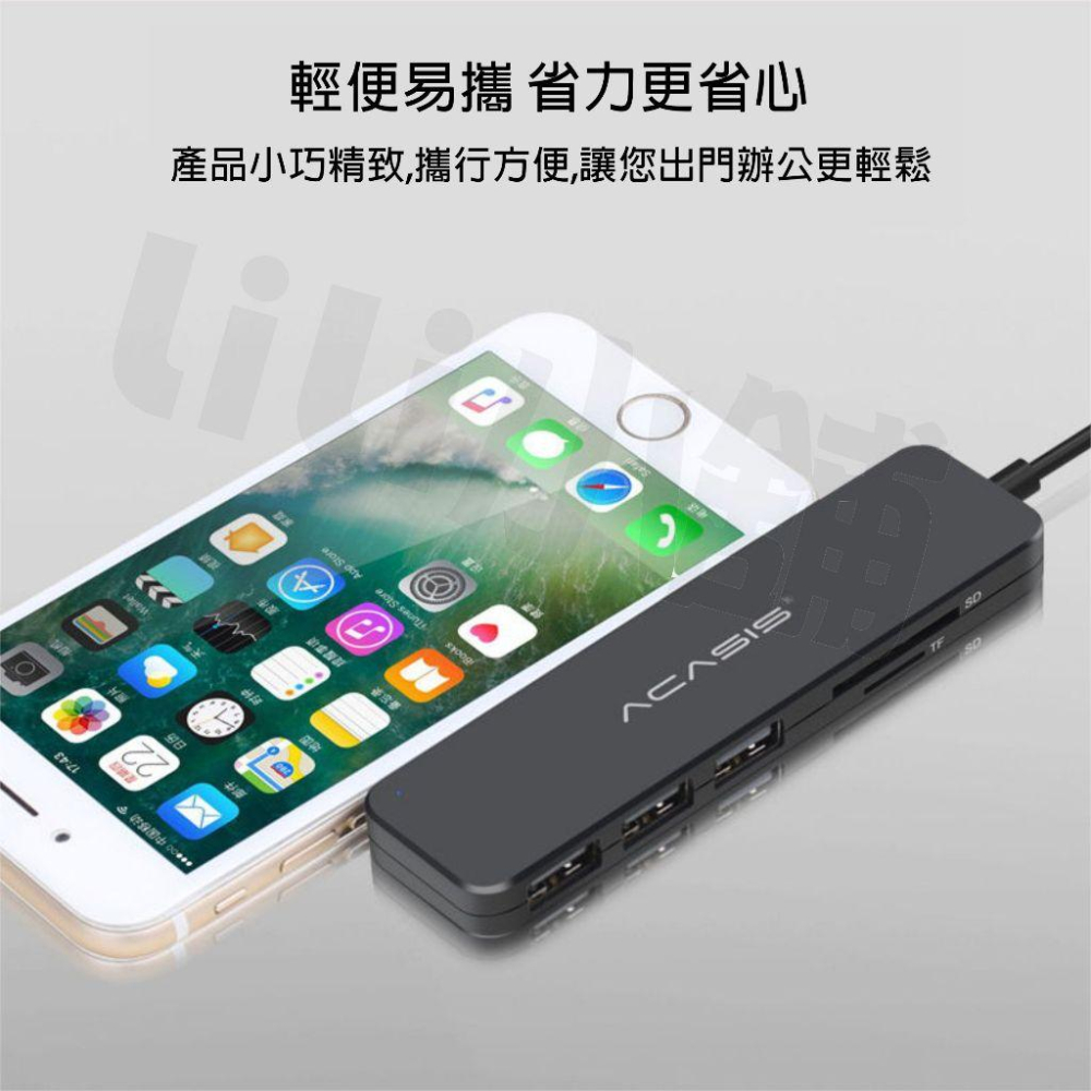 USB3.0 HUB Type-C 接口 擴展器 高速 集線器 SD TF卡 讀卡器 電腦 平板 手機-細節圖7