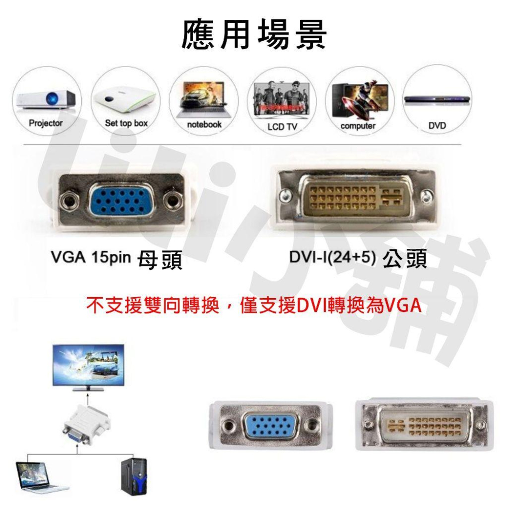 DVI 轉 VGA 轉接頭 DVI(24+1)公轉VGA(15)母 DVI公轉VGA母 24+1 轉換頭 D-SUB-細節圖7