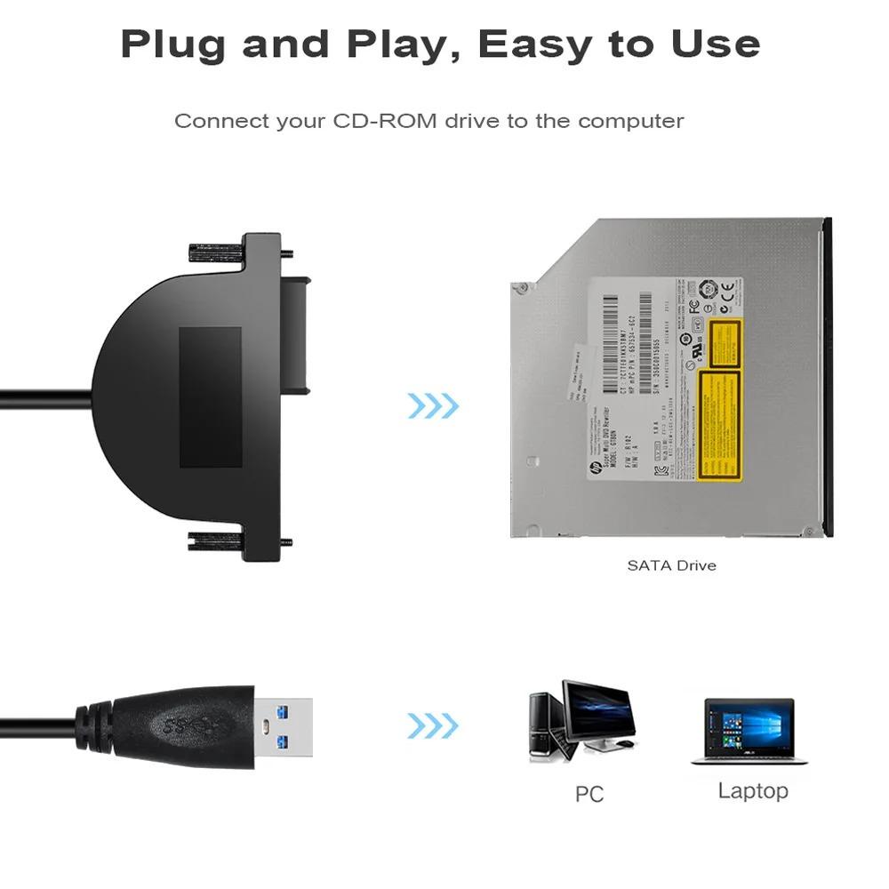 電腦周邊 光碟機傳輸線 外接光碟機易驅傳輸線 USB轉SATA7+6pin-細節圖4