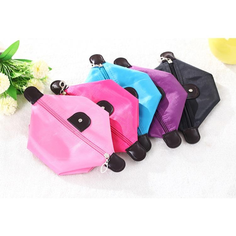 元寶化妝包 可愛餃子化妝包 收納包 可折疊水餃包 創意餃子形狀化妝包 女士條紋化妝套件-細節圖7