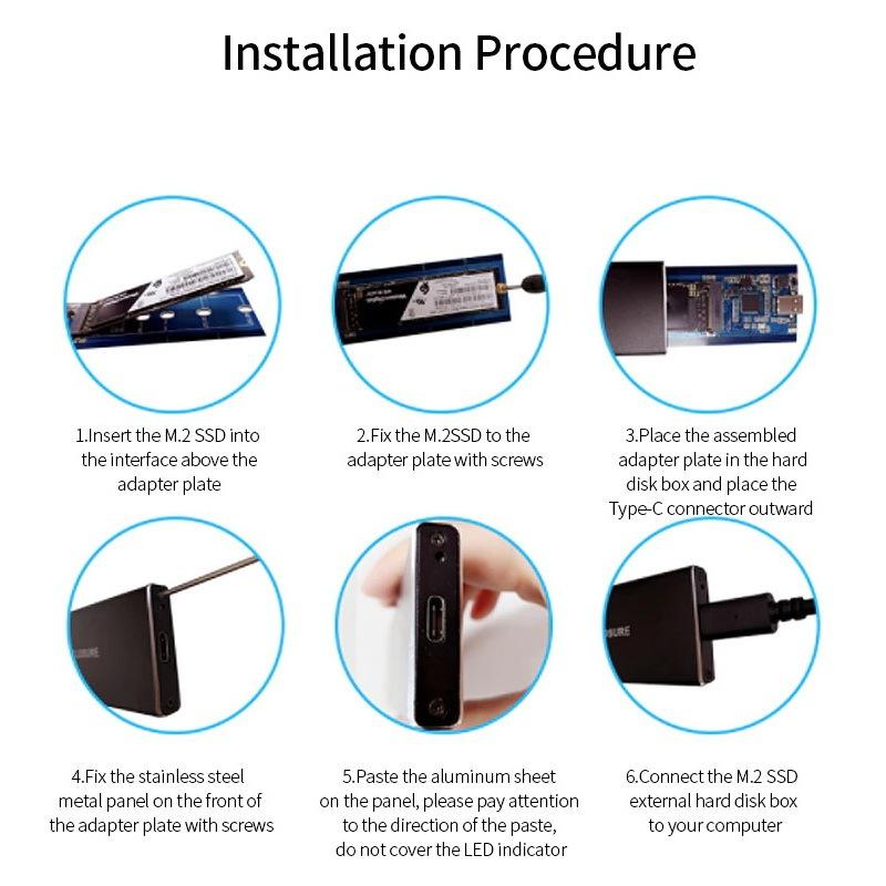 M.2 外接盒 M2 硬碟外接盒 NGFF NVME 雙協議 外接硬碟盒 5Gb/10Gbps SSD 散熱佳-細節圖7