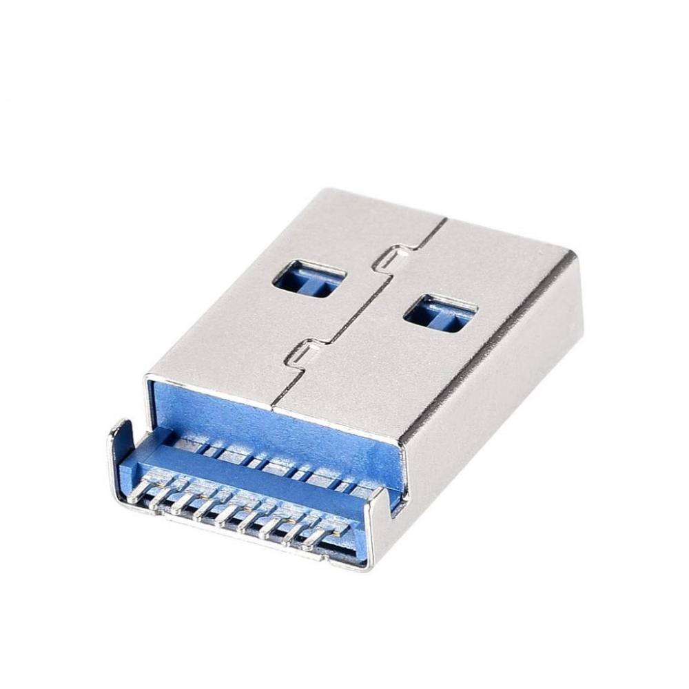 USB3.0-AM/沉板貼片180度無柱USB3.0-AM/AF接口 90/180度 母座 公頭 方口 直插插座連接器-細節圖3