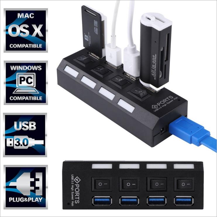 USB HUB 3.0 集線器 分線器 4孔擴充槽 連接埠 7孔擴充槽 HUB 擴充槽 獨立開關 USB延長線-細節圖3