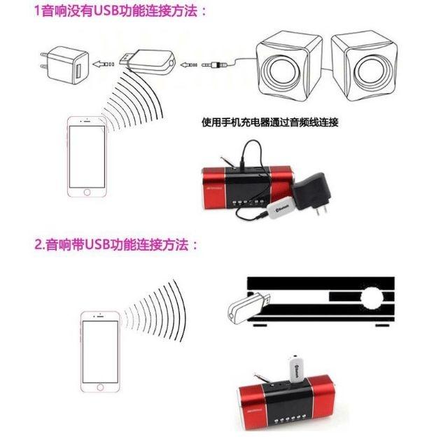 藍牙雙輸出二合一音頻接收器USB藍牙適配器無線USB+3.5mm AUX舊汽車音響秒變藍芽音響家用音響聲及藍芽音箱-細節圖4