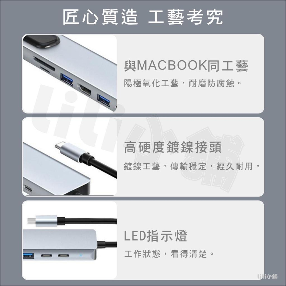 高畫質4K Type-C轉接器 網路 SD TF USBC 讀卡 MacBook TypeC 可接HDMI螢幕HUB-細節圖3
