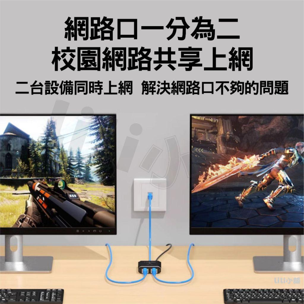 網線1轉2分配器 路由器專用 1埠轉2埠 RJ45// 1000Mbps 網路延長 網路線穿牆 網路分配器 分線器-細節圖4