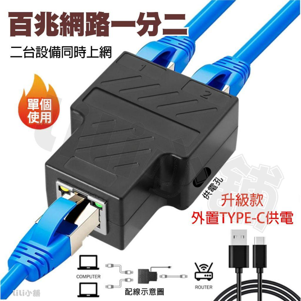網線1轉2分配器 路由器專用 1埠轉2埠 RJ45// 1000Mbps 網路延長 網路線穿牆 網路分配器 分線器-細節圖6