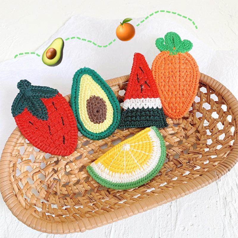 水果BB夾 手工編織 西瓜 檸檬 酪梨 蘿蔔 草莓髮夾 bb夾 髮夾 髮飾 BB夾 夾子 編織髮夾 造型髮夾 可愛髮夾-細節圖4