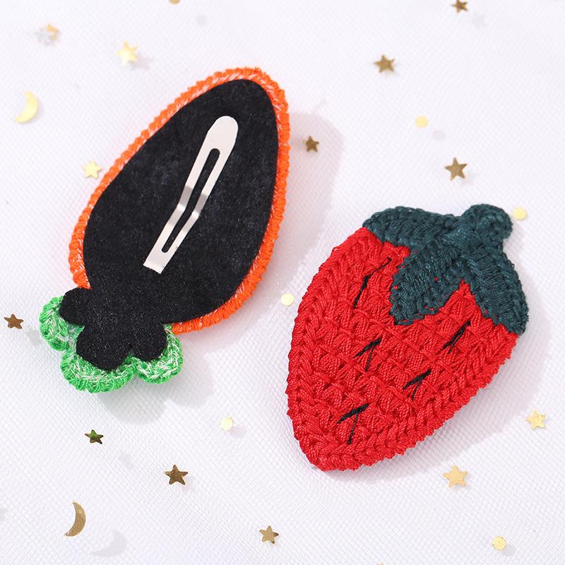 水果BB夾 手工編織 西瓜 檸檬 酪梨 蘿蔔 草莓髮夾 bb夾 髮夾 髮飾 BB夾 夾子 編織髮夾 造型髮夾 可愛髮夾-細節圖7