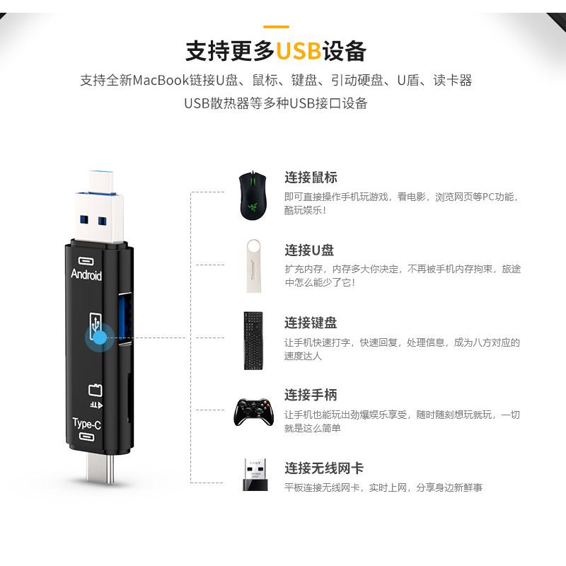 OTG Type-C Micor USB三合一 多功能讀卡器 D-188 多功能三合一讀卡機-細節圖5