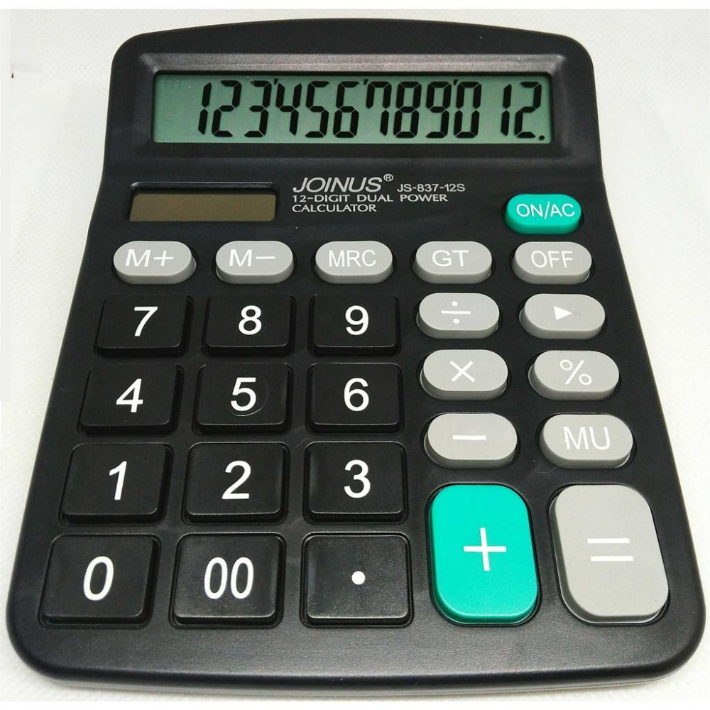 JOINUS JS-837-12S 財務會計電腦 12位元 桌面 太陽能雙重電源計算器-細節圖2