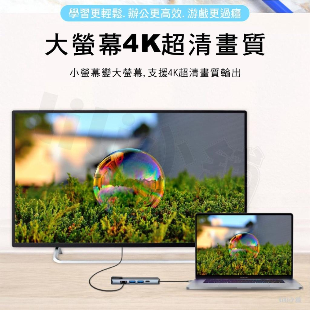 Type C轉接頭 Hub 擴展器 macbook轉接頭 USB 轉接器 拓展塢 HDMI-細節圖7