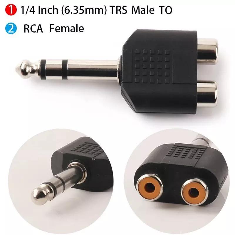 6.5公轉雙蓮花母 6.5雙聲道插頭轉2RCA母座 6.5音視頻轉換器 6.3轉雙RCA-細節圖2