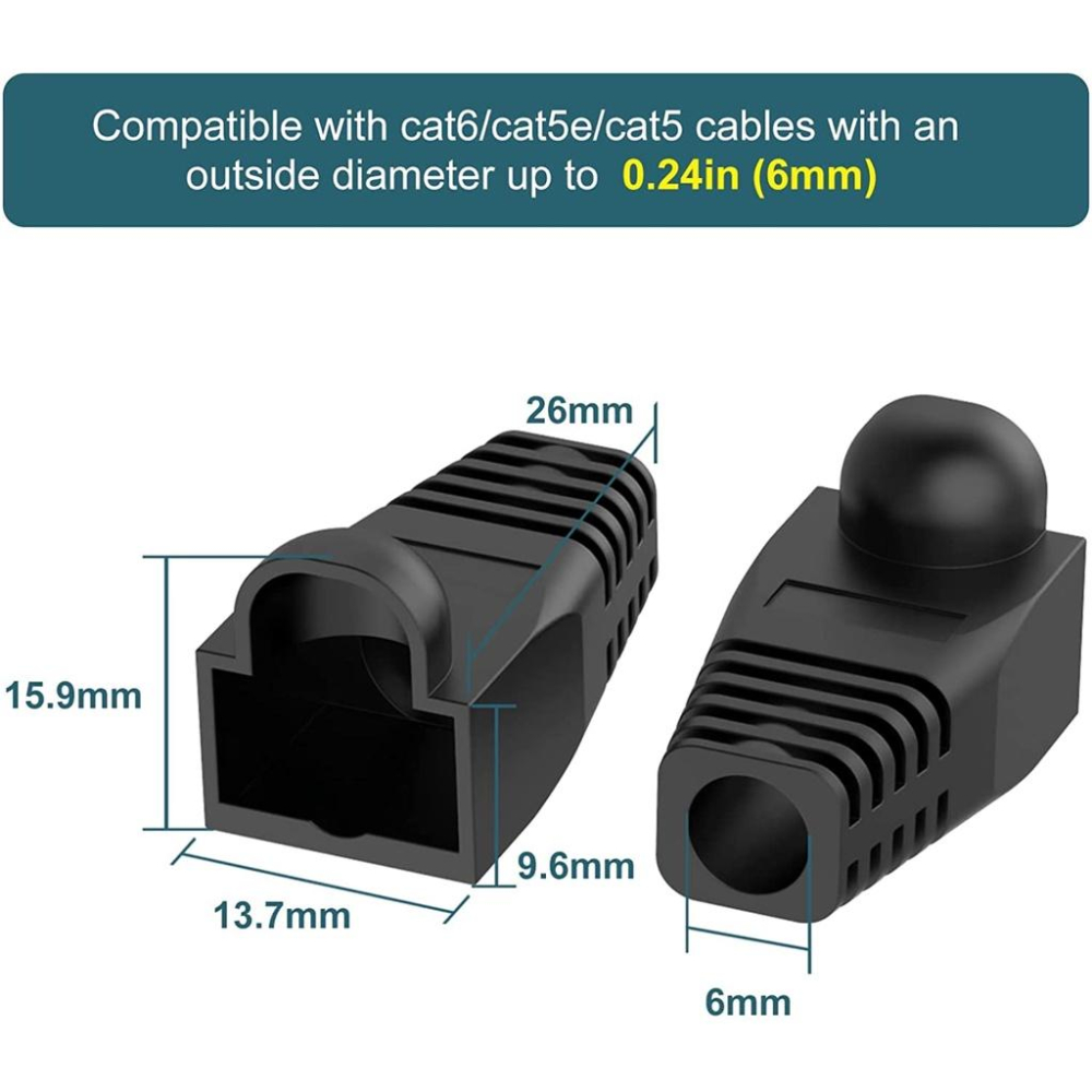 RJ45 水晶頭 超五類 Cat5 Cat6 網路 保護套 8P8C 網路接頭-細節圖2