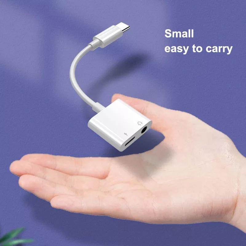 Type-c 轉接頭 耳機3.5mm 轉接器 二合一 邊充電邊聽歌 轉換線 Type C轉耳機 轉接線-細節圖3