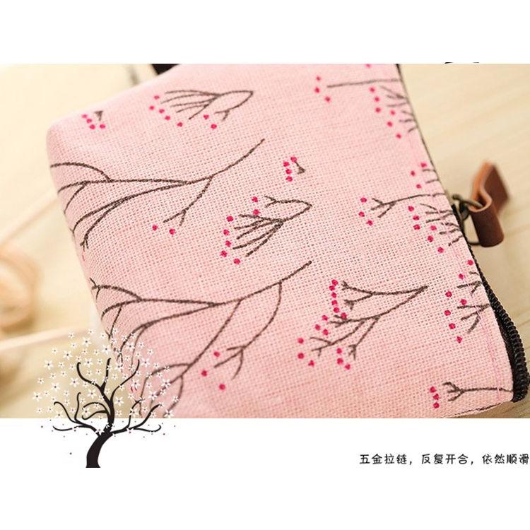 韓國時尚小清新零錢包 女士創意簡約攜帶錢袋 田園花卉圖案錢包 女士收納袋可存放行用卡、鑰匙、耳機等小件物品-細節圖5