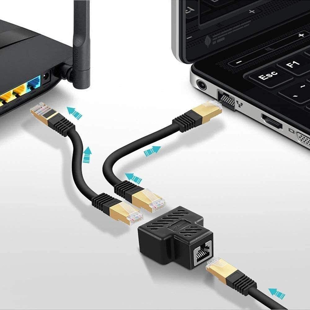 RJ45 網絡 三通頭 網路線連接器 網線 1分2 轉接頭 網絡三通頭 網路一轉二 一分二同時上網-細節圖8