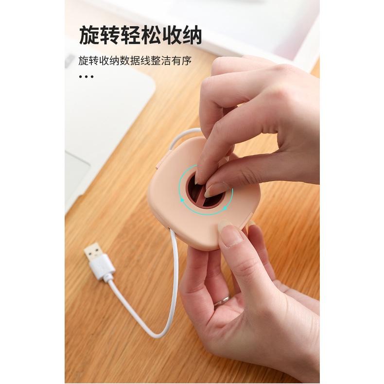 多用便攜式可旋轉帶手機支架數據線整理收納盒 手機充電線繞線器-細節圖3
