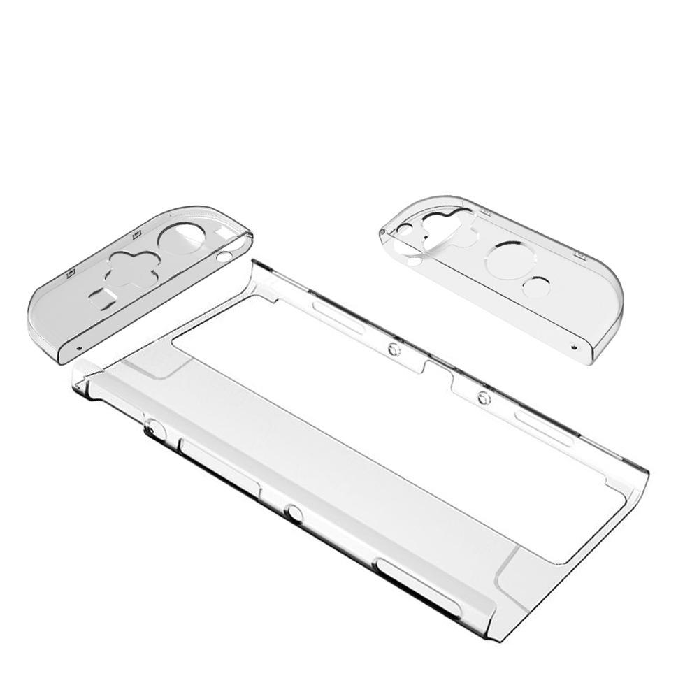 任天堂SWITCH OLED主機硬殼 任天堂switch保護套 保護殼 ns透明分體殼手把配件套裝swich水晶殼子遊戲-細節圖4