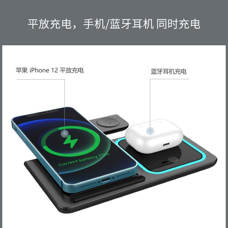 可折疊充電底座 快速無線充電器支架 15WQi 適用於 iPhone Apple Watch 3 合 1-細節圖6