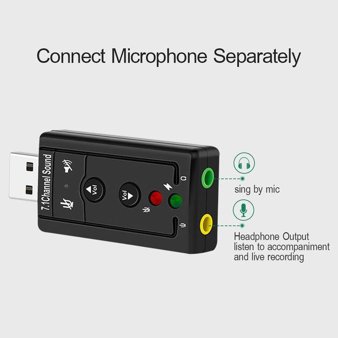 USB 音效卡 7.1聲道 外接音效卡 音頻轉換器 可接耳機麥克風 隨插即用免驅動 外置音效卡-細節圖3