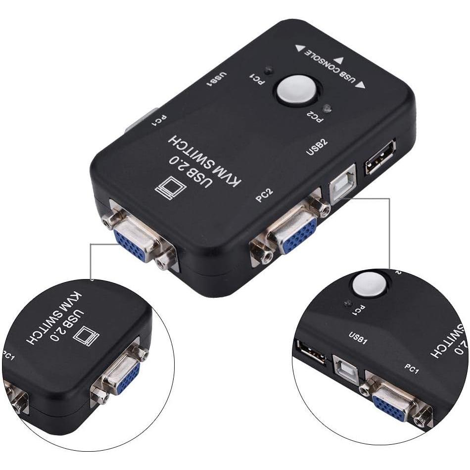 USB 2.0 HUB VGA USB KVM 切換 USB 2.0 2 PORT USB KVM USB切換器 一對二-細節圖5