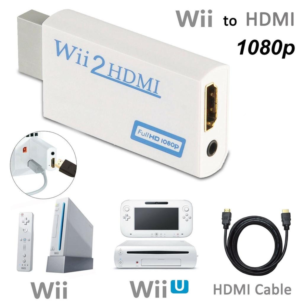 Wii 2 HDMI 轉接器 Wii轉HDMI 電視 螢幕 轉換器 視頻轉換器 轉接頭 電視顯示器 WII轉換頭-細節圖2