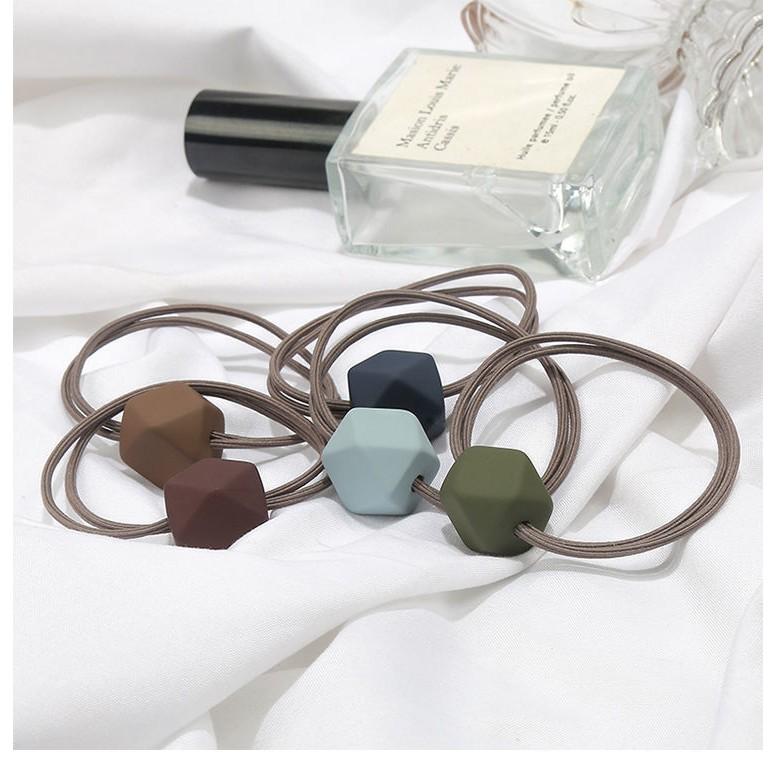 韓版莫蘭迪磨砂發繩基礎頭繩女八角珠髮飾簡約頭飾紮頭繩橡皮筋女-細節圖8