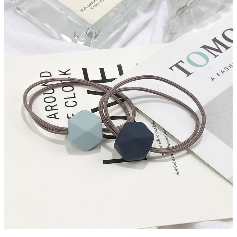 韓版莫蘭迪磨砂發繩基礎頭繩女八角珠髮飾簡約頭飾紮頭繩橡皮筋女-細節圖9