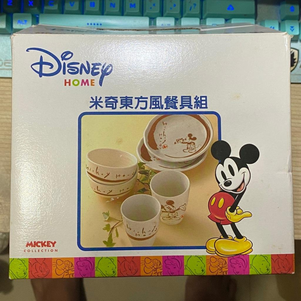 [出清特價] 米奇東方風餐具組 迪士尼 陶瓷 茶杯 盤子 瓷盤 日系 全新-細節圖2