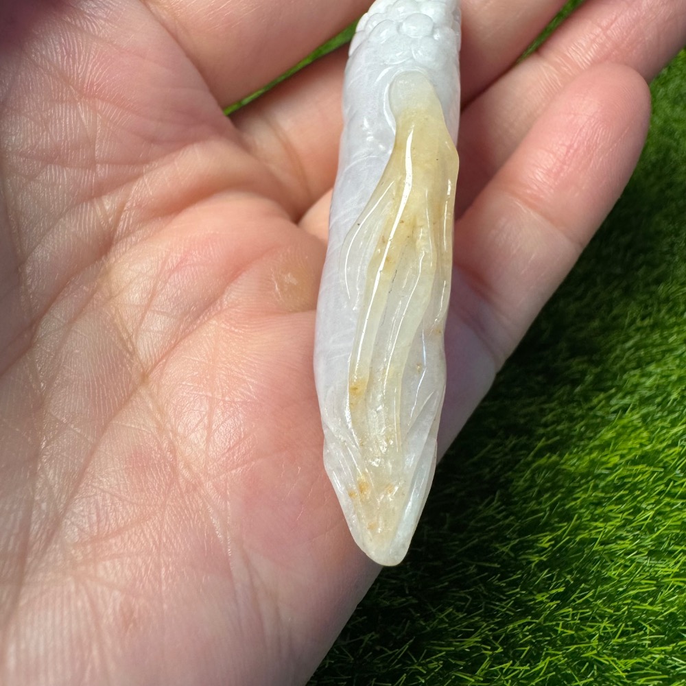 [收藏出清] 天然緬甸 A 貨翡翠 冰粉紫 灑金 人蔘 人生如意 人生有金-細節圖3