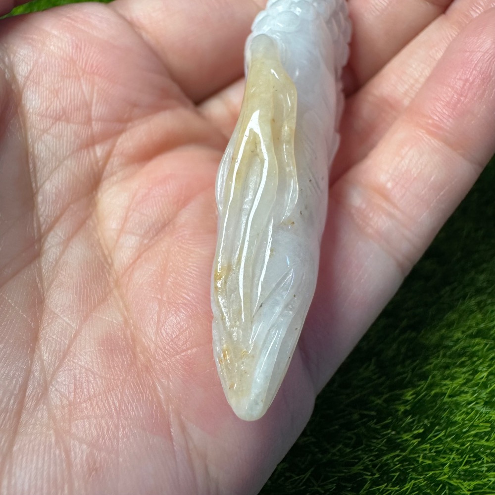 [收藏出清] 天然緬甸 A 貨翡翠 冰粉紫 灑金 人蔘 人生如意 人生有金-細節圖4