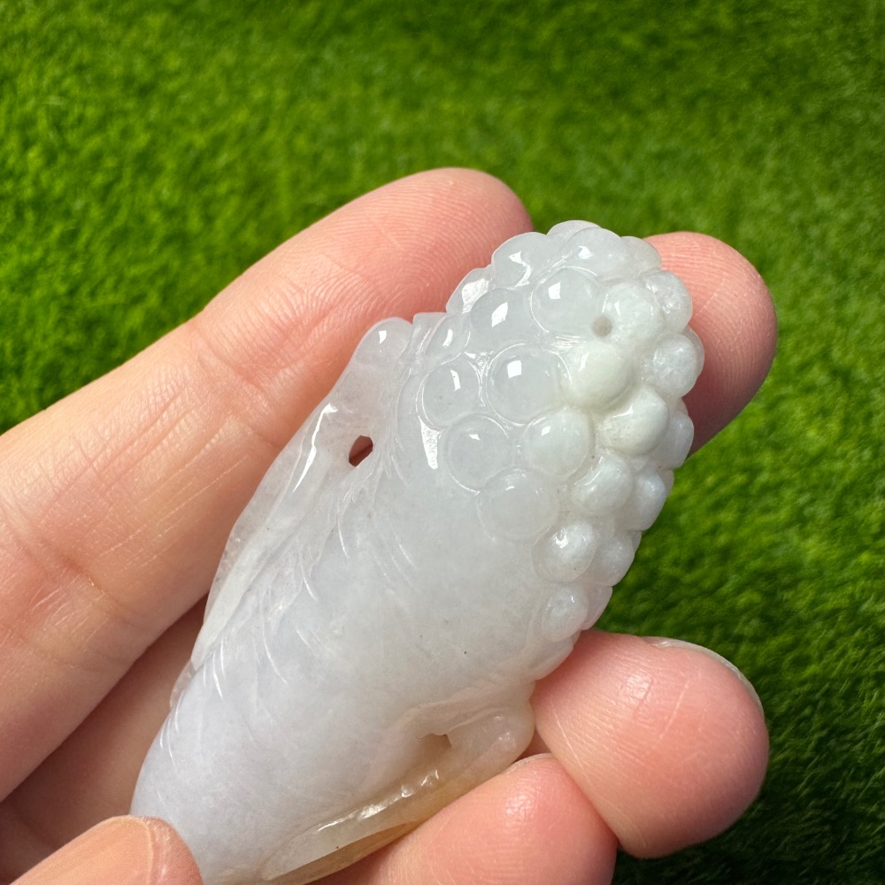 [收藏出清] 天然緬甸 A 貨翡翠 冰粉紫 灑金 人蔘 人生如意 人生有金-細節圖6