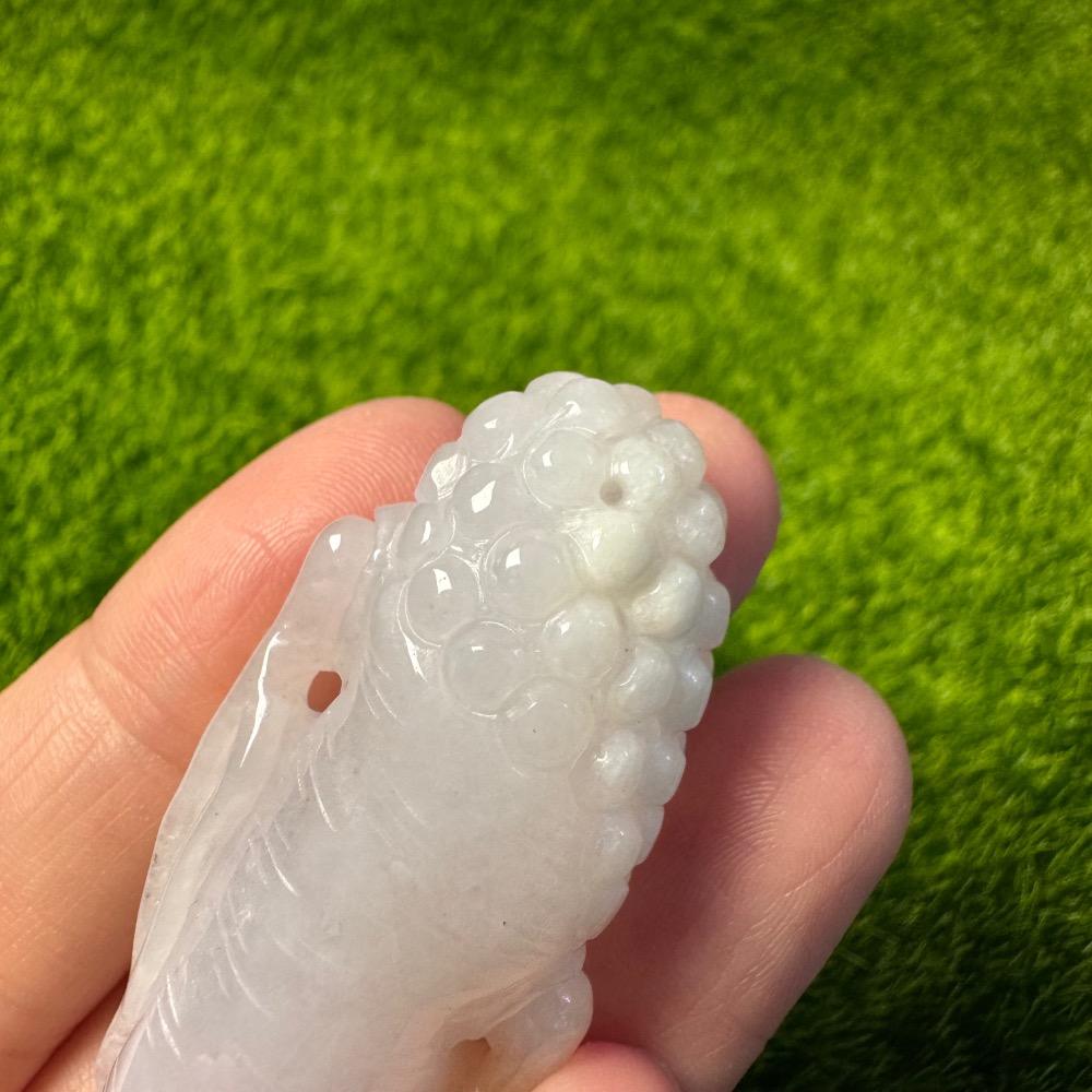 [收藏出清] 天然緬甸 A 貨翡翠 冰粉紫 灑金 人蔘 人生如意 人生有金-細節圖8