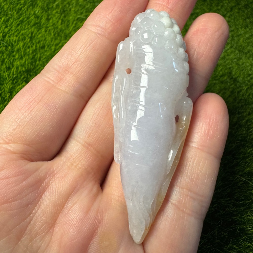 [收藏出清] 天然緬甸 A 貨翡翠 冰粉紫 灑金 人蔘 人生如意 人生有金-細節圖9