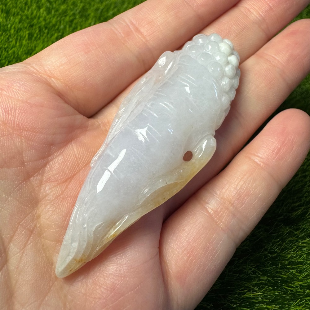 [收藏出清] 天然緬甸 A 貨翡翠 冰粉紫 灑金 人蔘 人生如意 人生有金-細節圖11