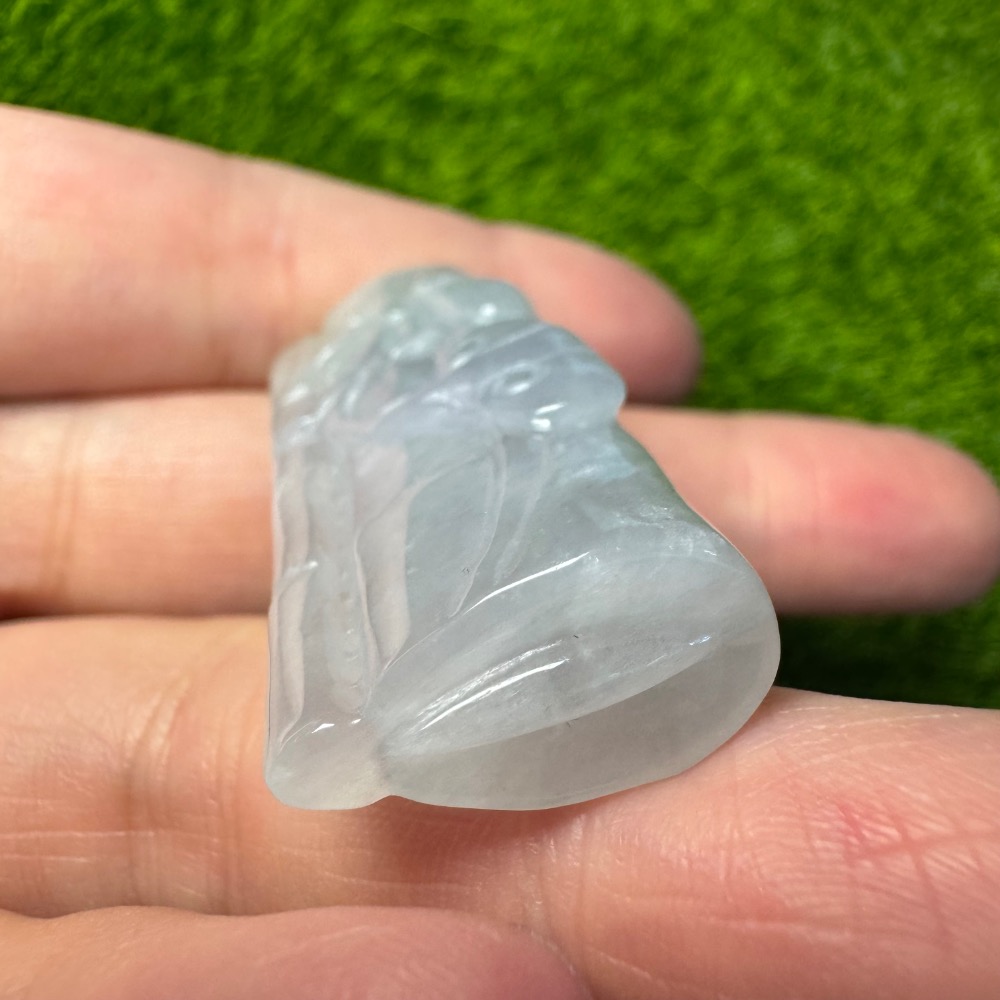 [買太多出清] 天然緬甸 A 貨翡翠 冰淡紫竹節 甲蟲 富甲天下 節節高昇-細節圖4