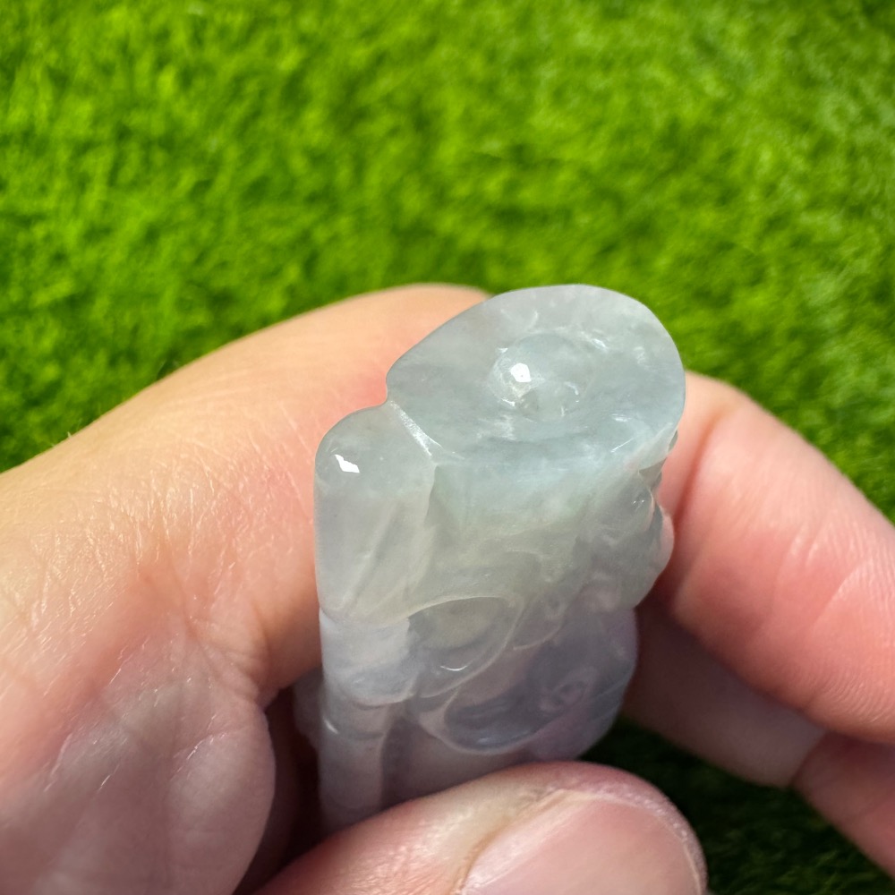 [買太多出清] 天然緬甸 A 貨翡翠 冰淡紫竹節 甲蟲 富甲天下 節節高昇-細節圖5